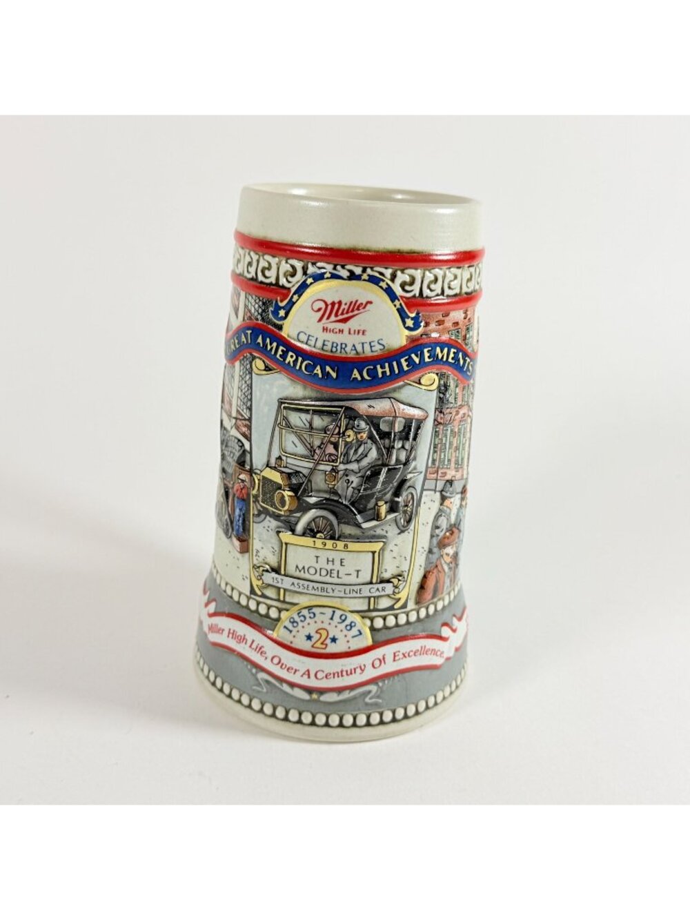 Miller High Life Great American Achievements Beer Stein Ceramic Model T 1908